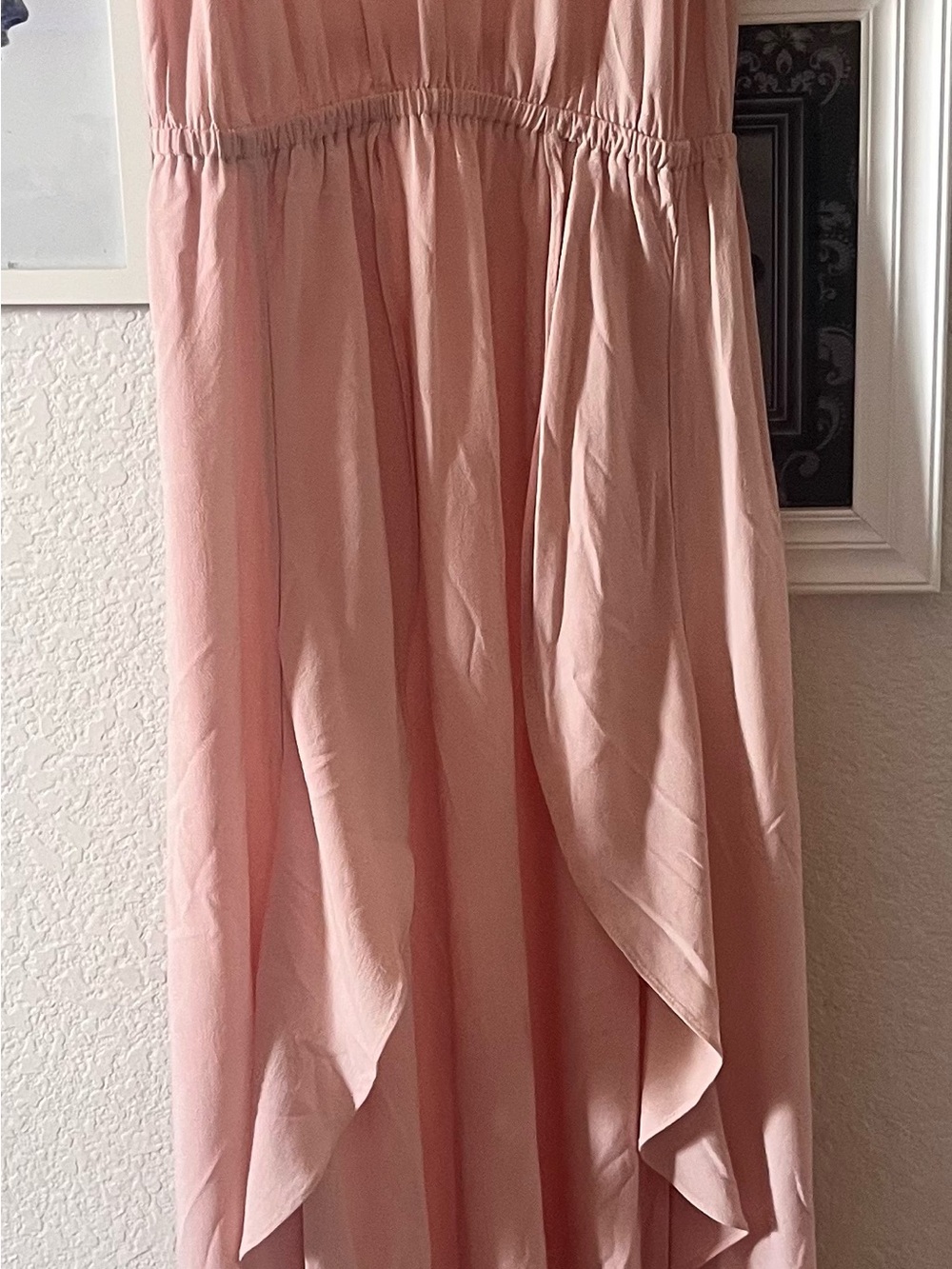 Express Blush Pink High-Low Tiered Maxi Dress